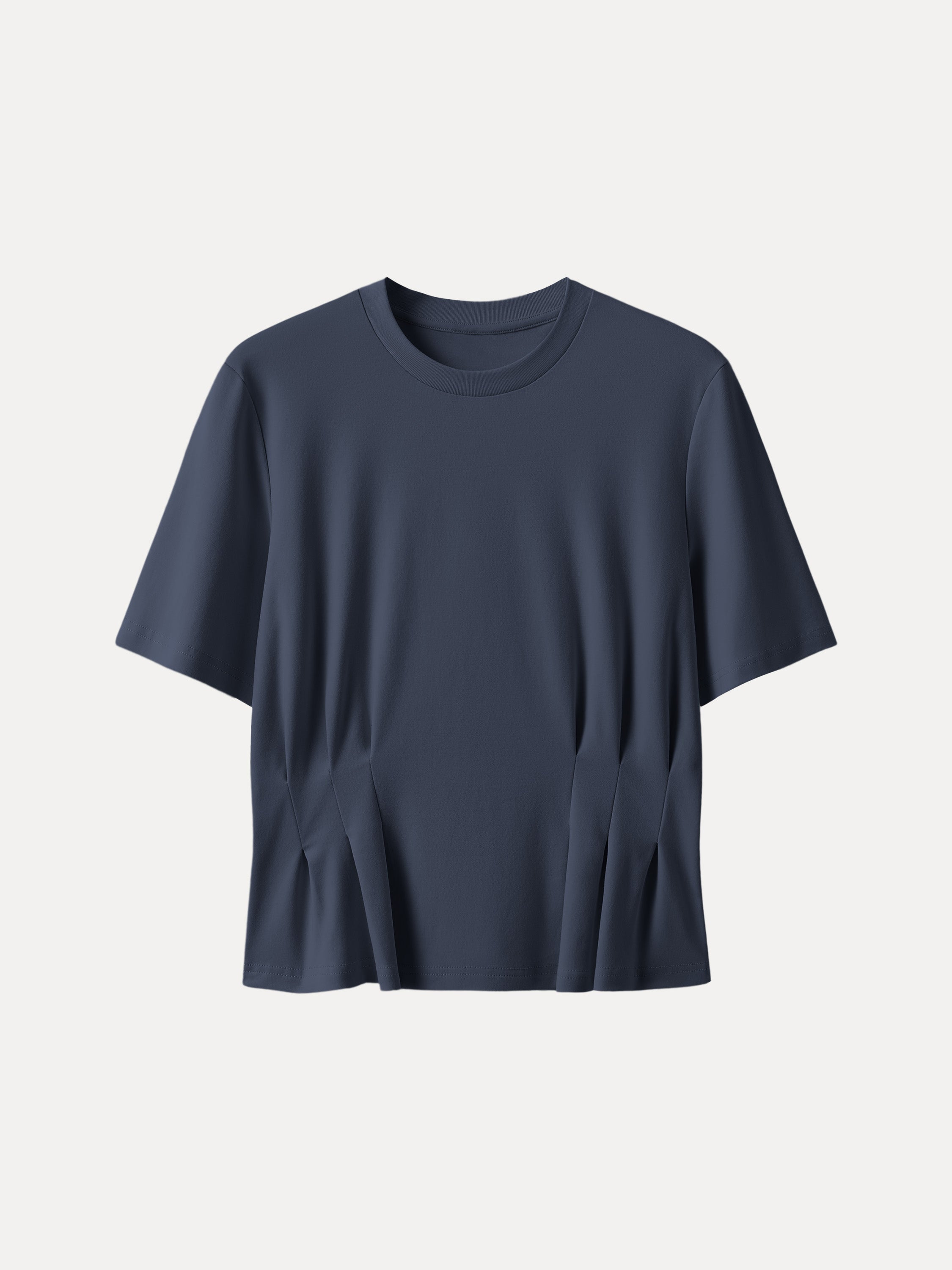 Crewneck Short Sleeve Cinched Waist Tee