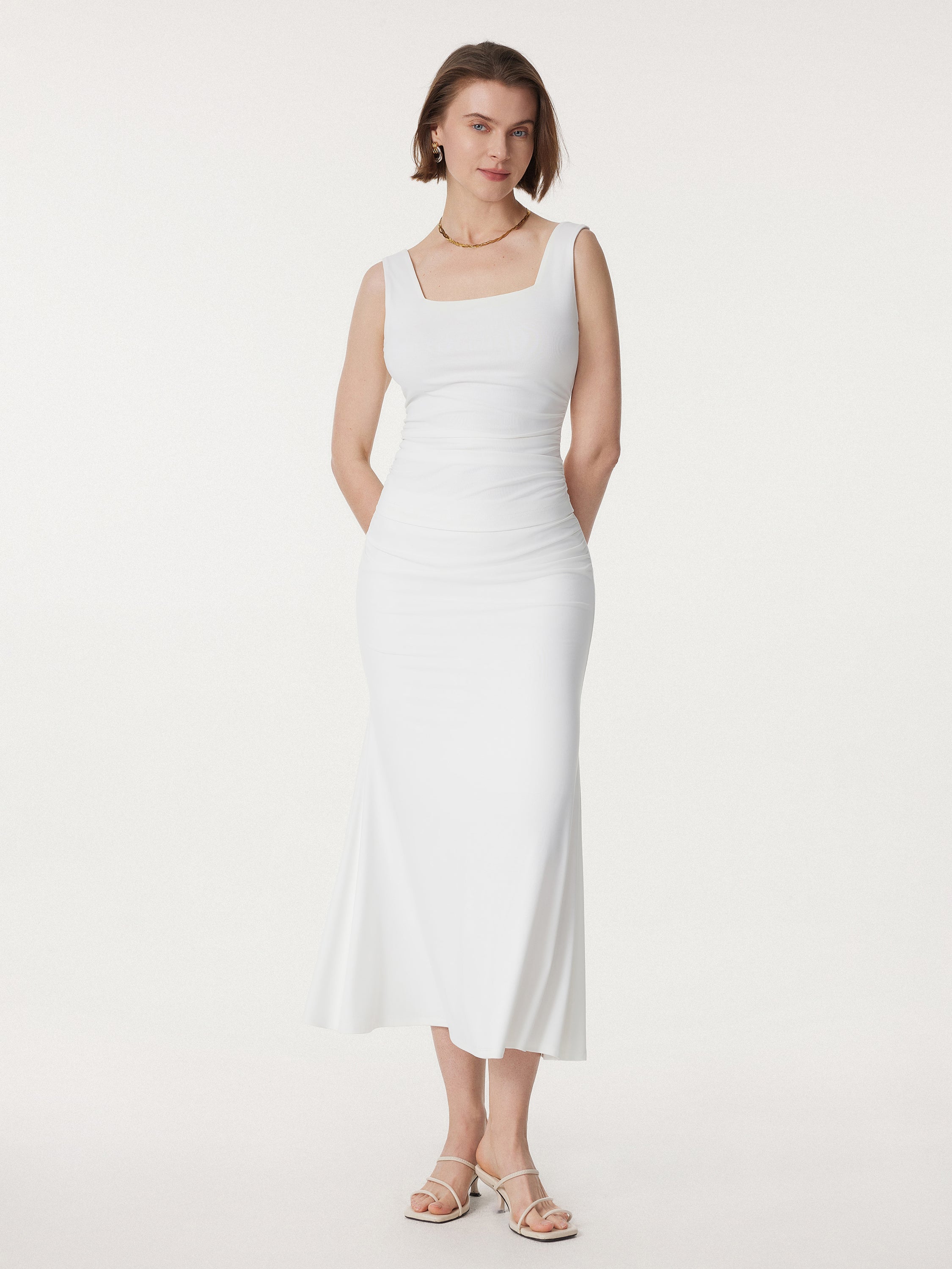Classic Side Ruched Mermaid Maxi Skirt