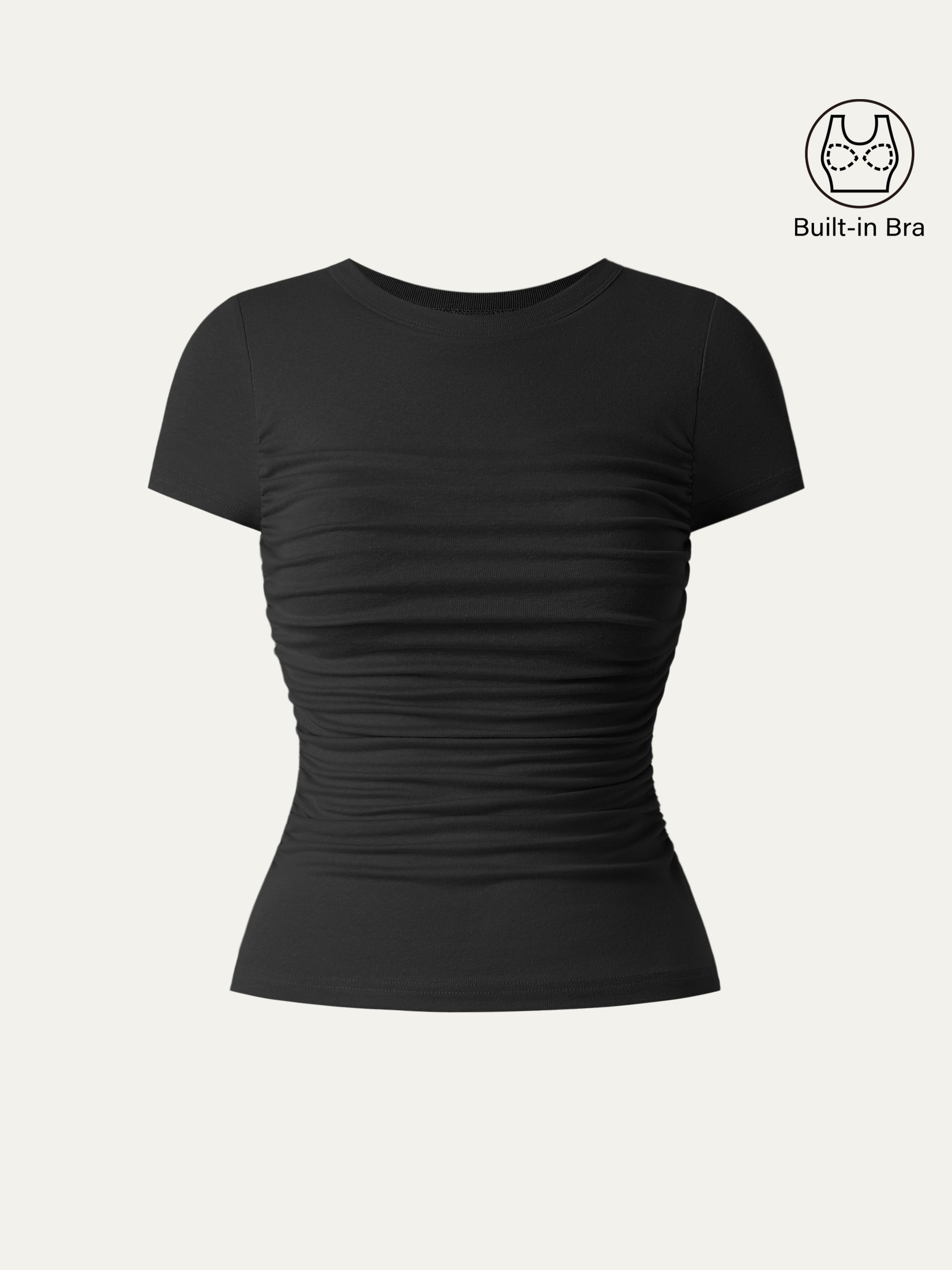 Linen Luxe Crewneck Gathered Brami Tee