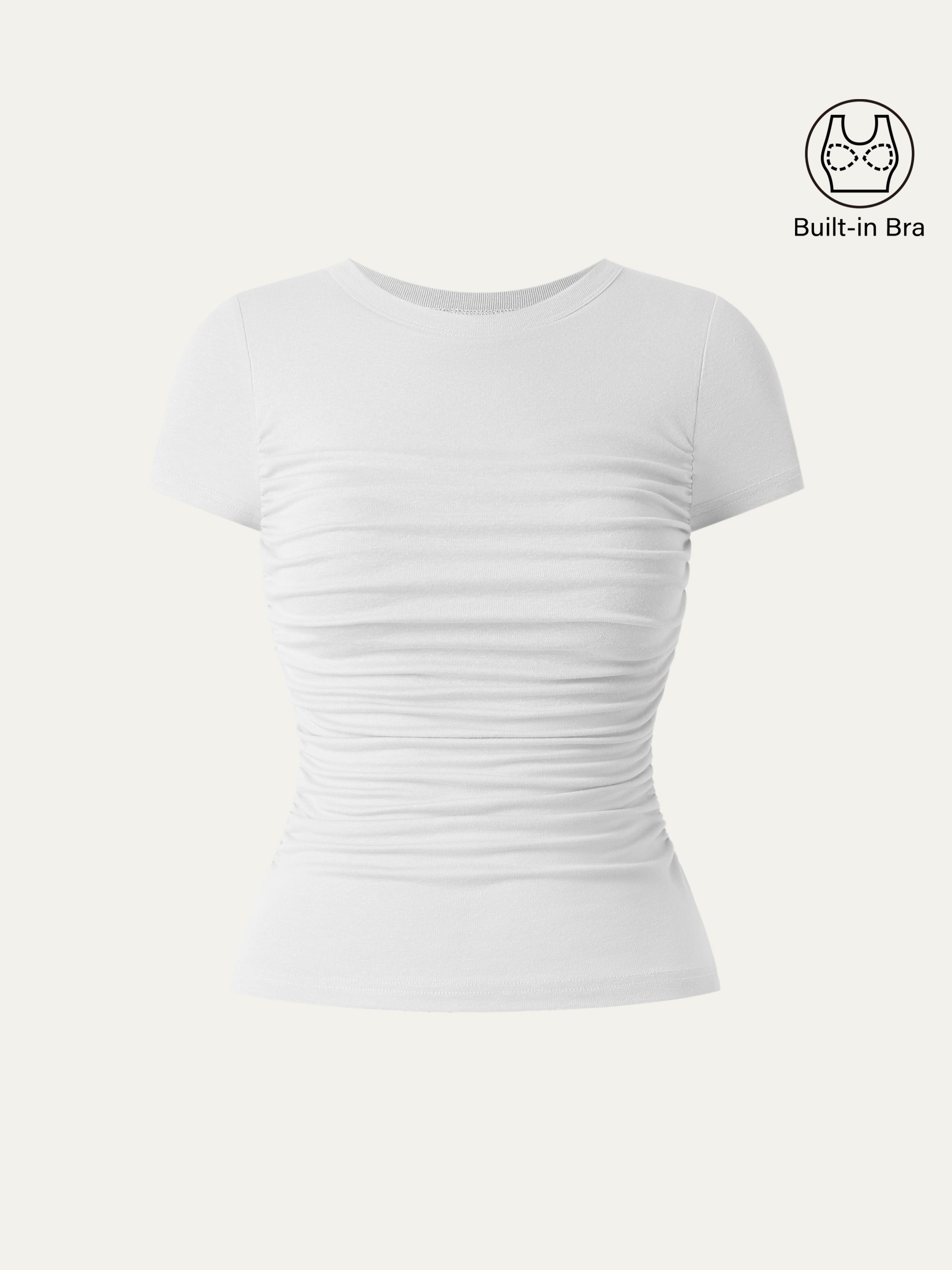 Linen Luxe Crewneck Gathered Brami Tee