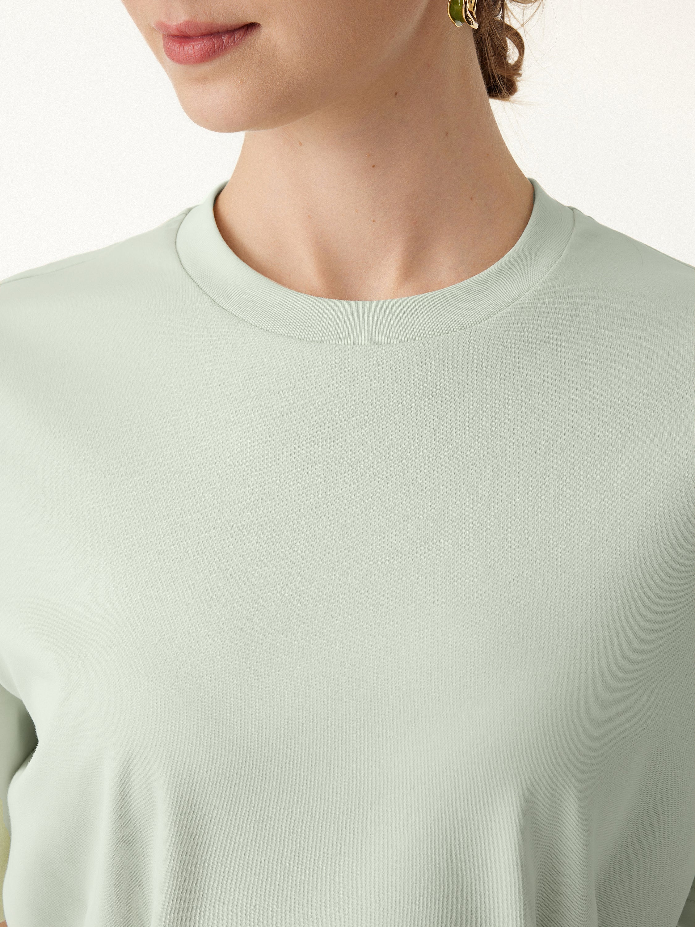 Crewneck Short Sleeve Cinched Waist Tee