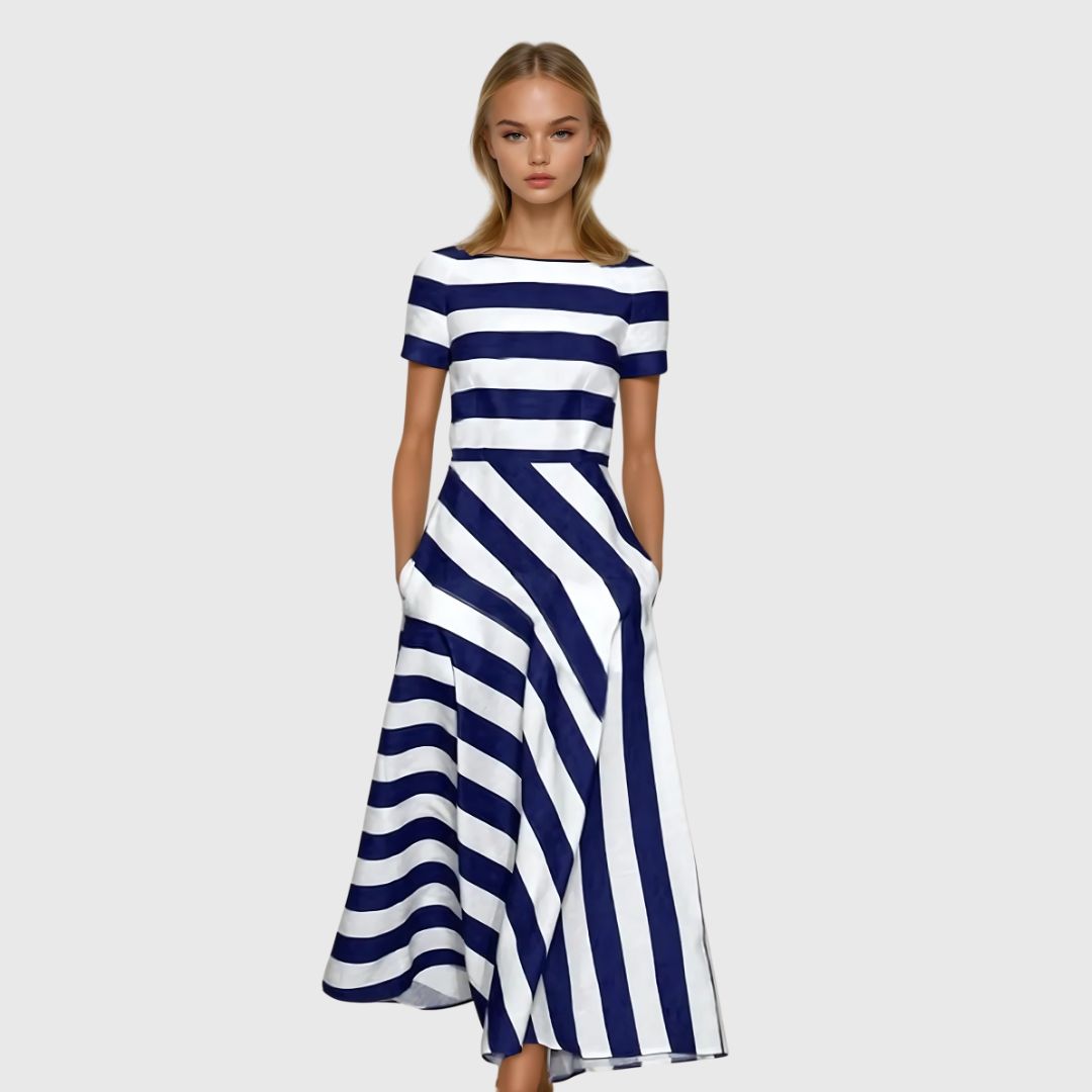 Romy – Striped Maxi Dress with Light Ease