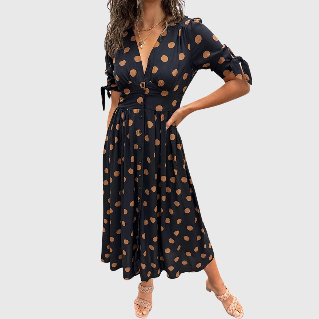 Evelyn - Elegant Polka Dot Dress