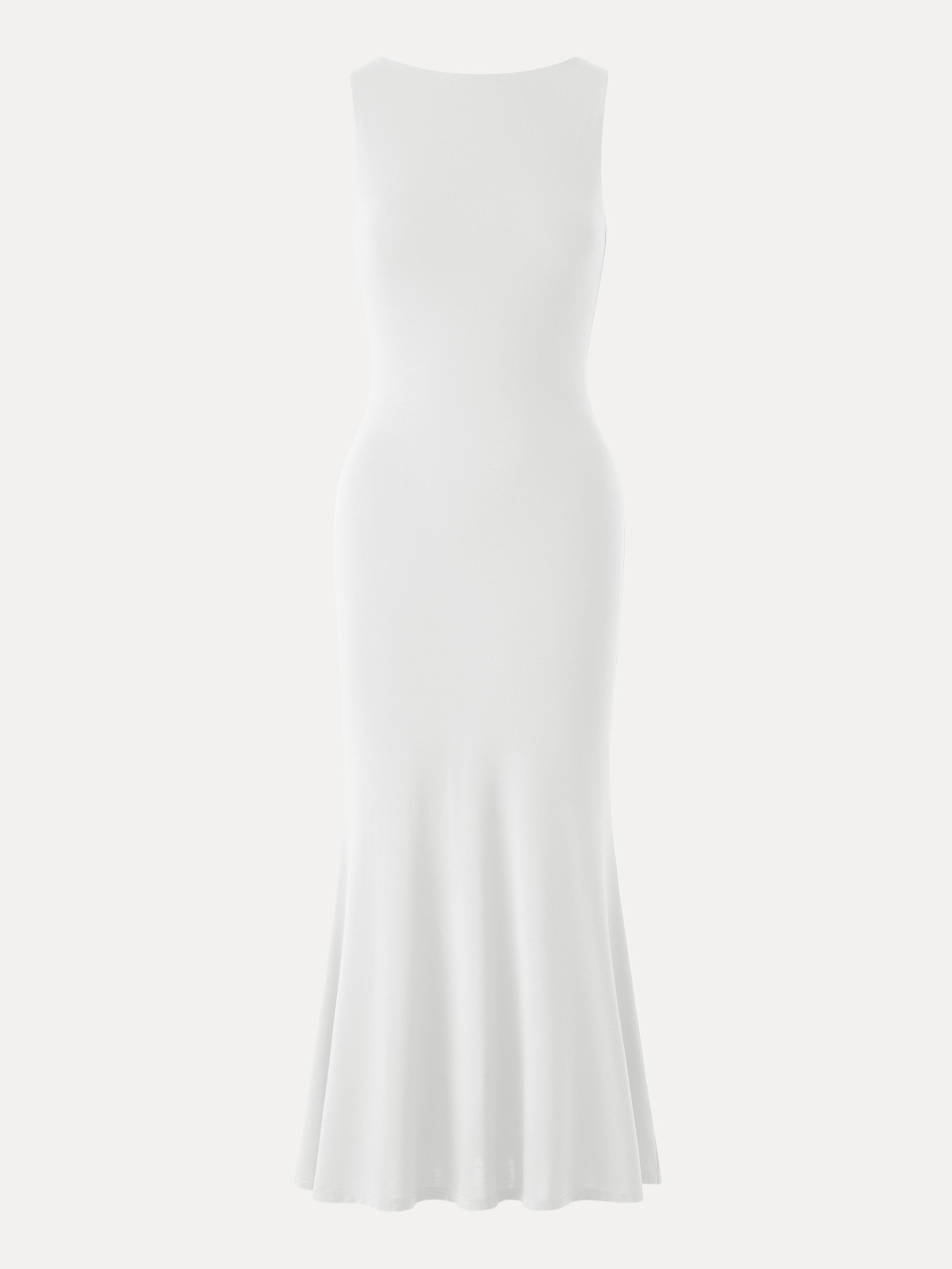 Effortless Boatneck Mermaid Maxi Dress