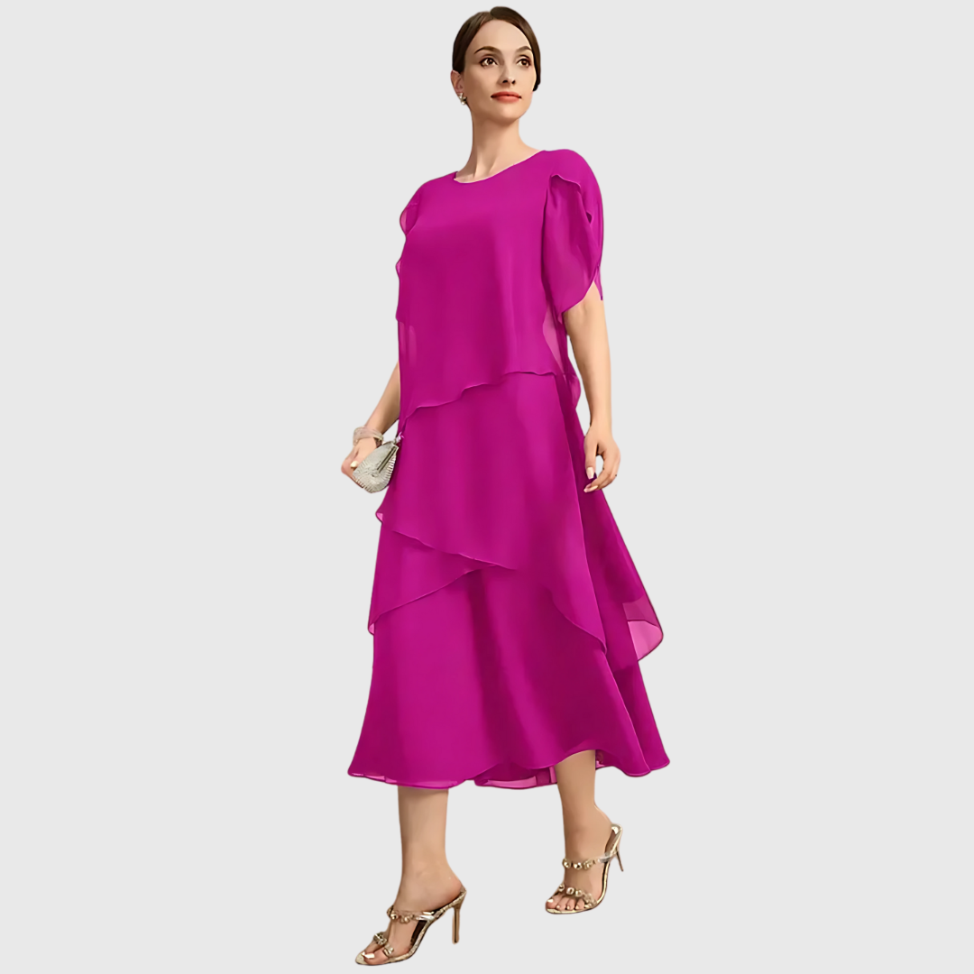 Bonnie – Layered Midi Dress for Special Moments