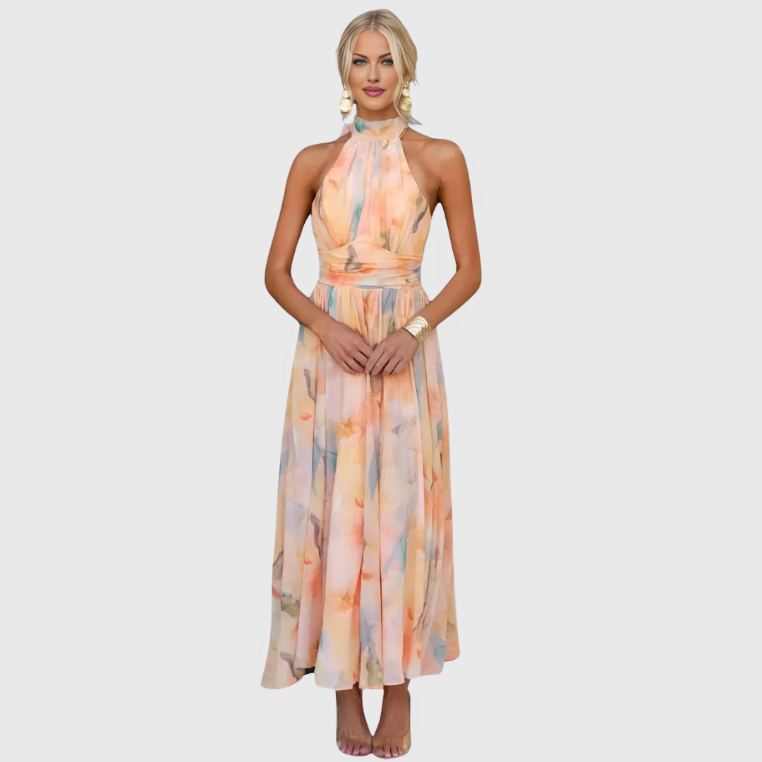 Priscilla – Floral Midi Dress with Soft Elegance