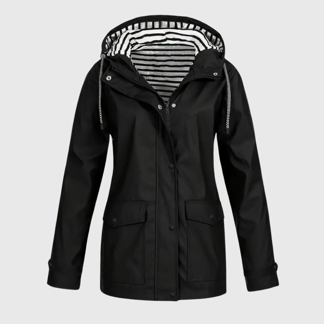 Olivia - Elegant Striped Rain Jacket