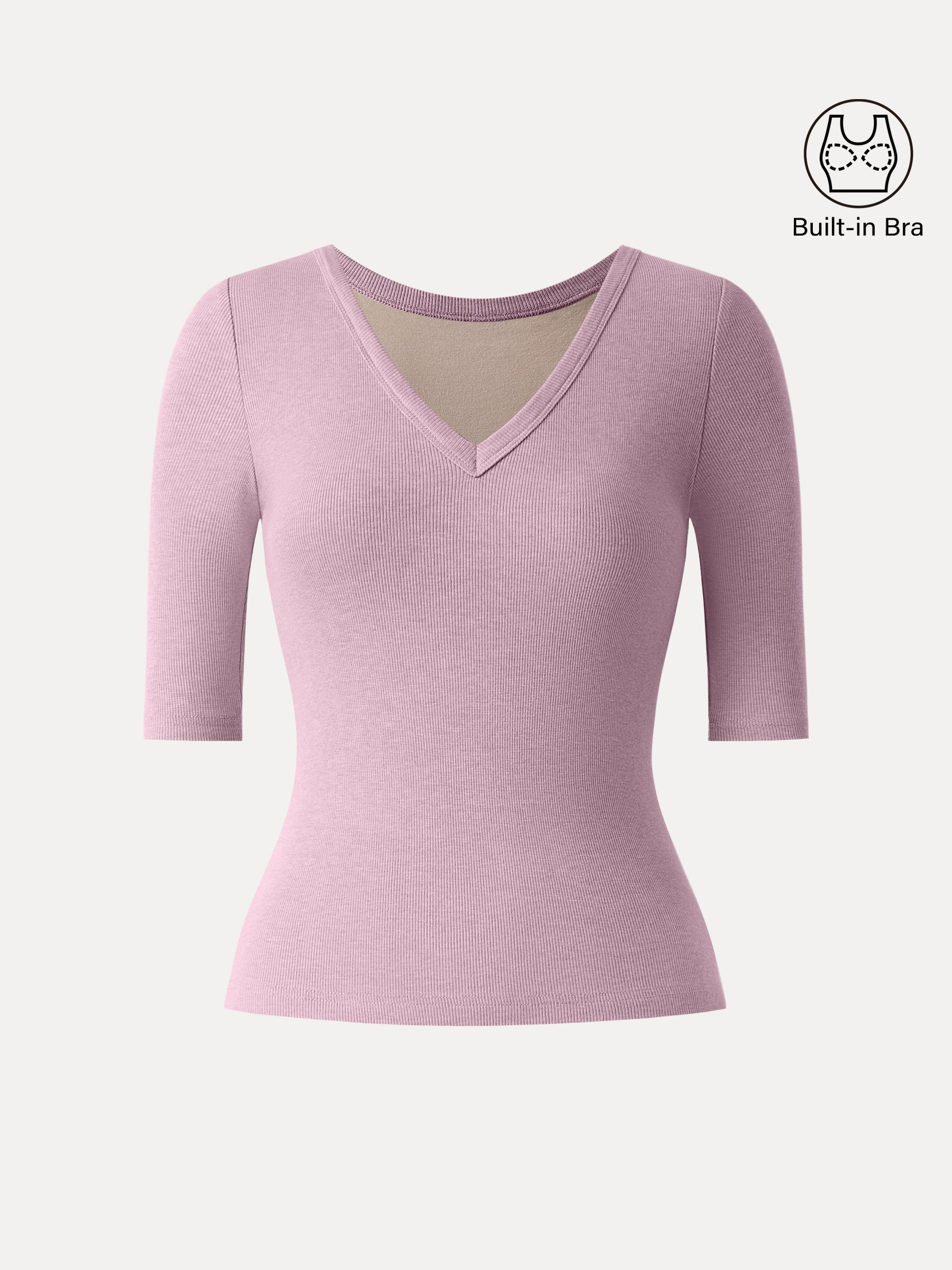 Essential V-neck Elbow Length Sleeve Brami
