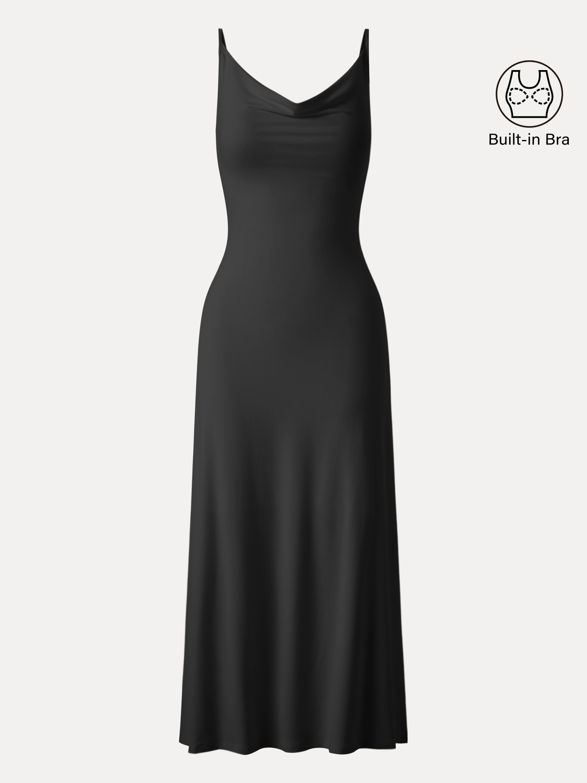 Effortless Vacay Cowl Neck Midi Brami Dress