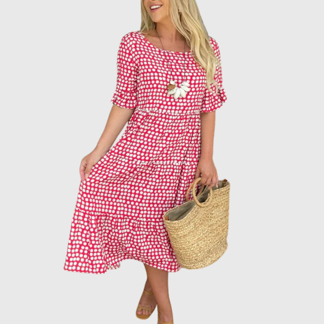 Brooke – Tiered Midi Dress with Easy Flow