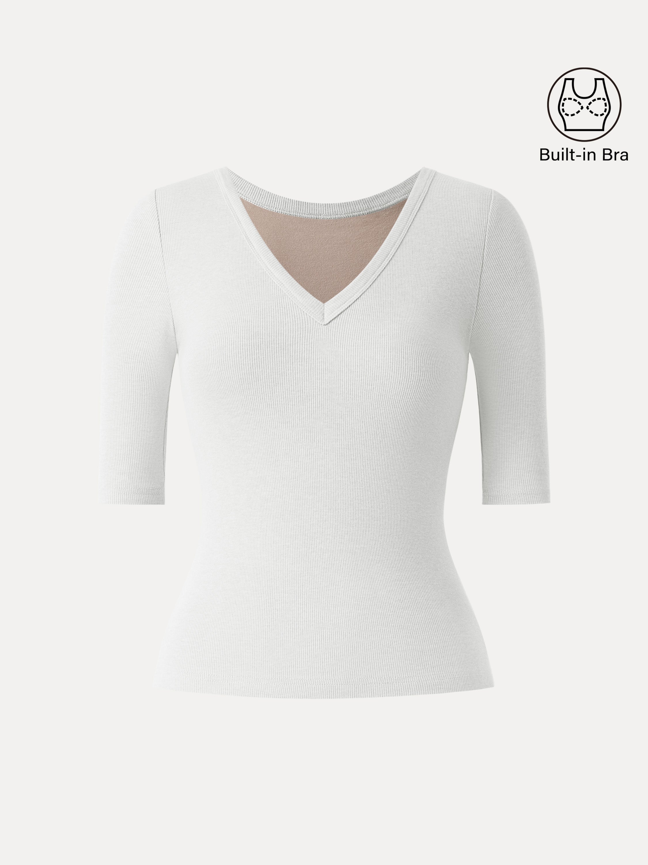Essential V-neck Elbow Length Sleeve Brami