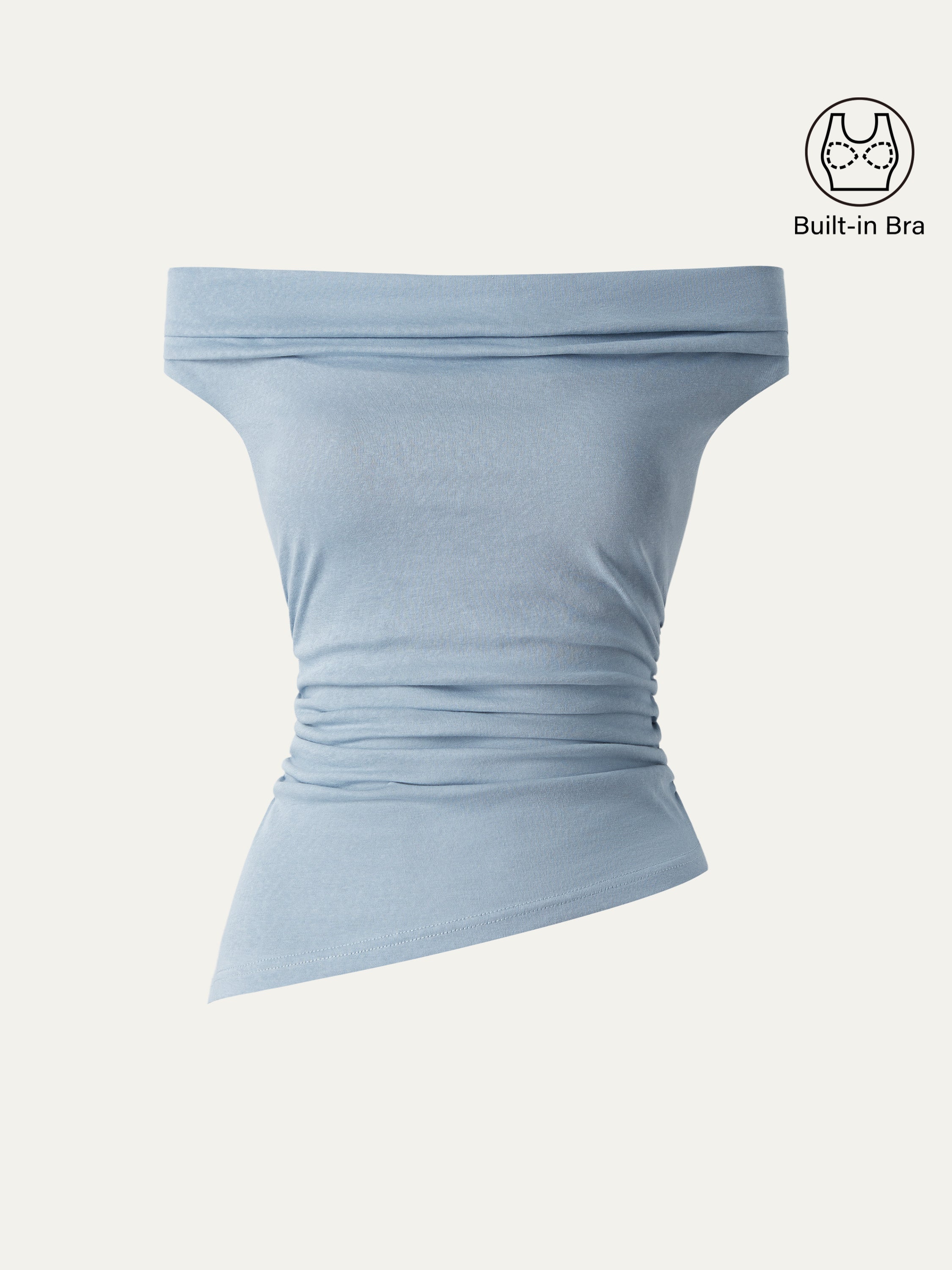 Cold Shoulder Cotton-Linen Gathered New Airy Brami