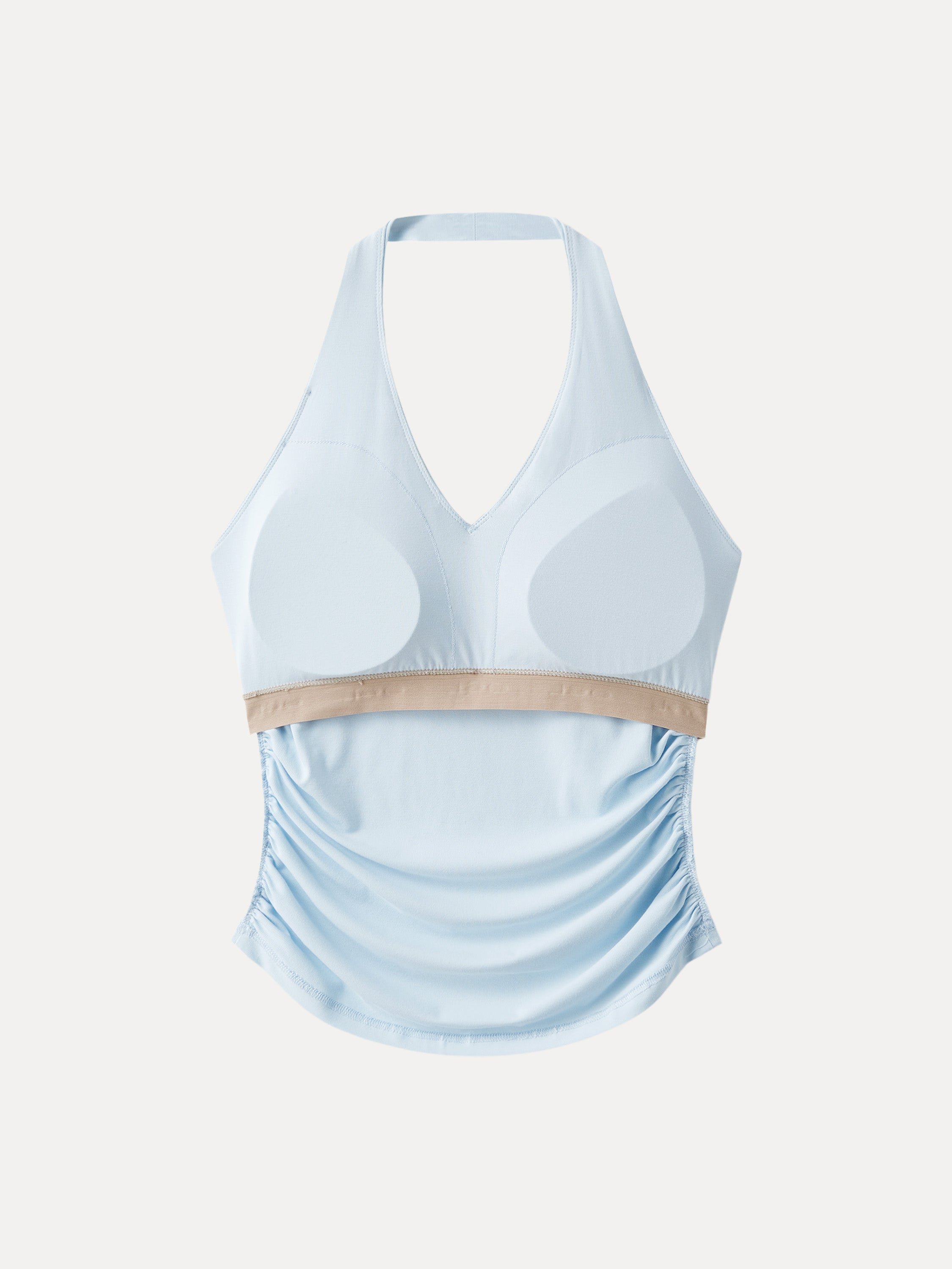 Halter Neck Side Gathered New Airy Brami Tank