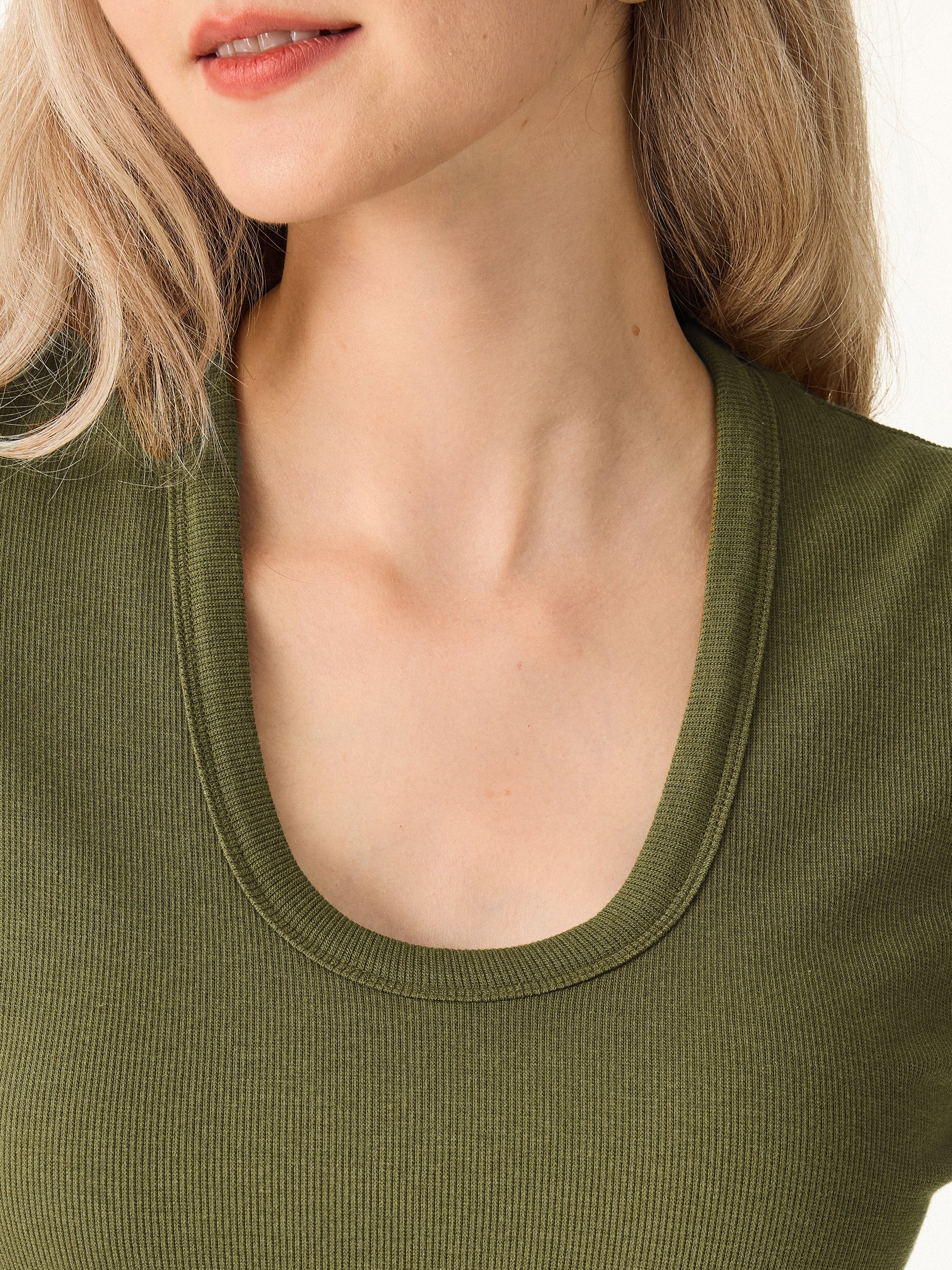 Essential Stretch Cotton U-neck 3/4 Sleeve Brami