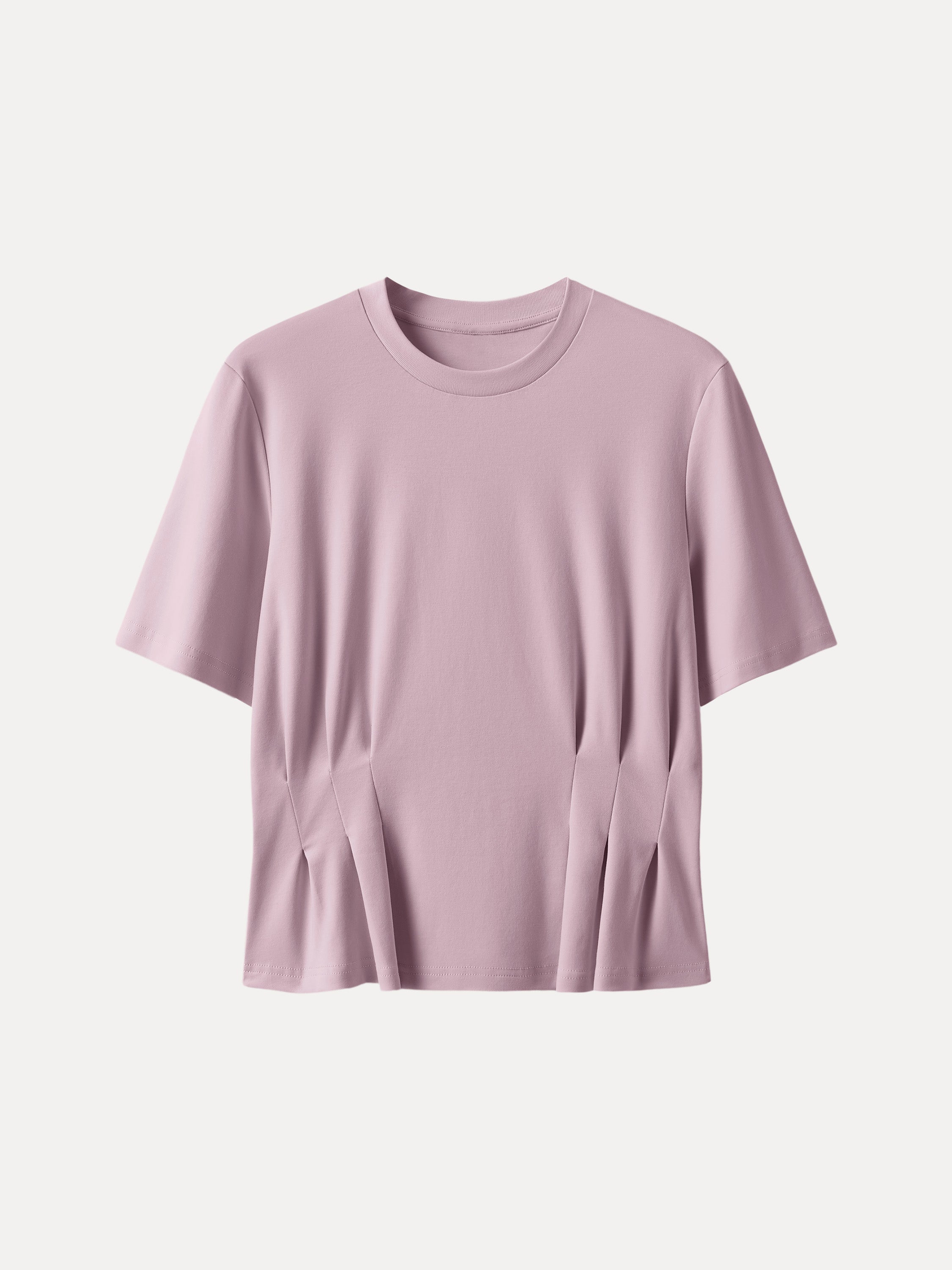 Crewneck Short Sleeve Cinched Waist Tee