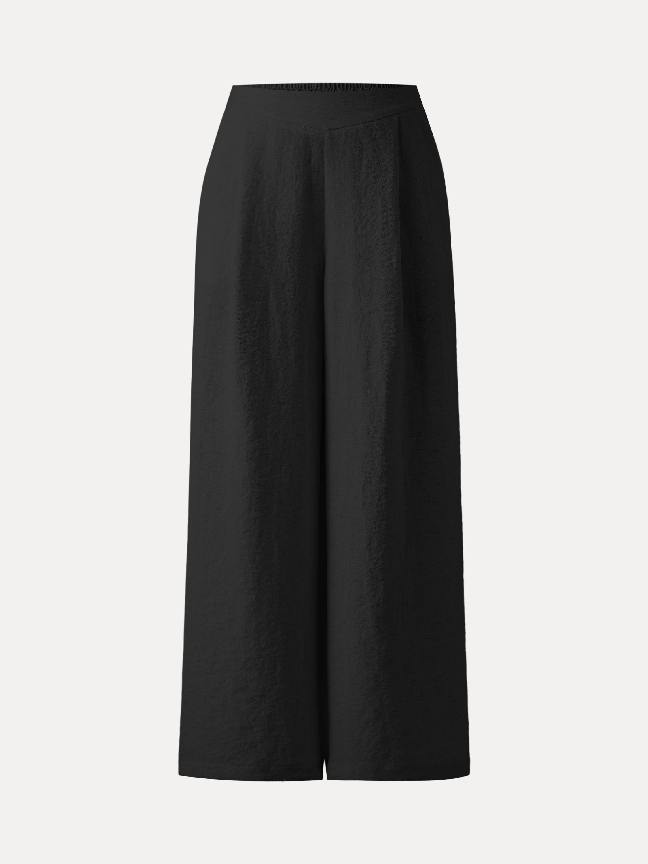 Breezy Linen Mid Rise Wide Leg Pant with Pockets