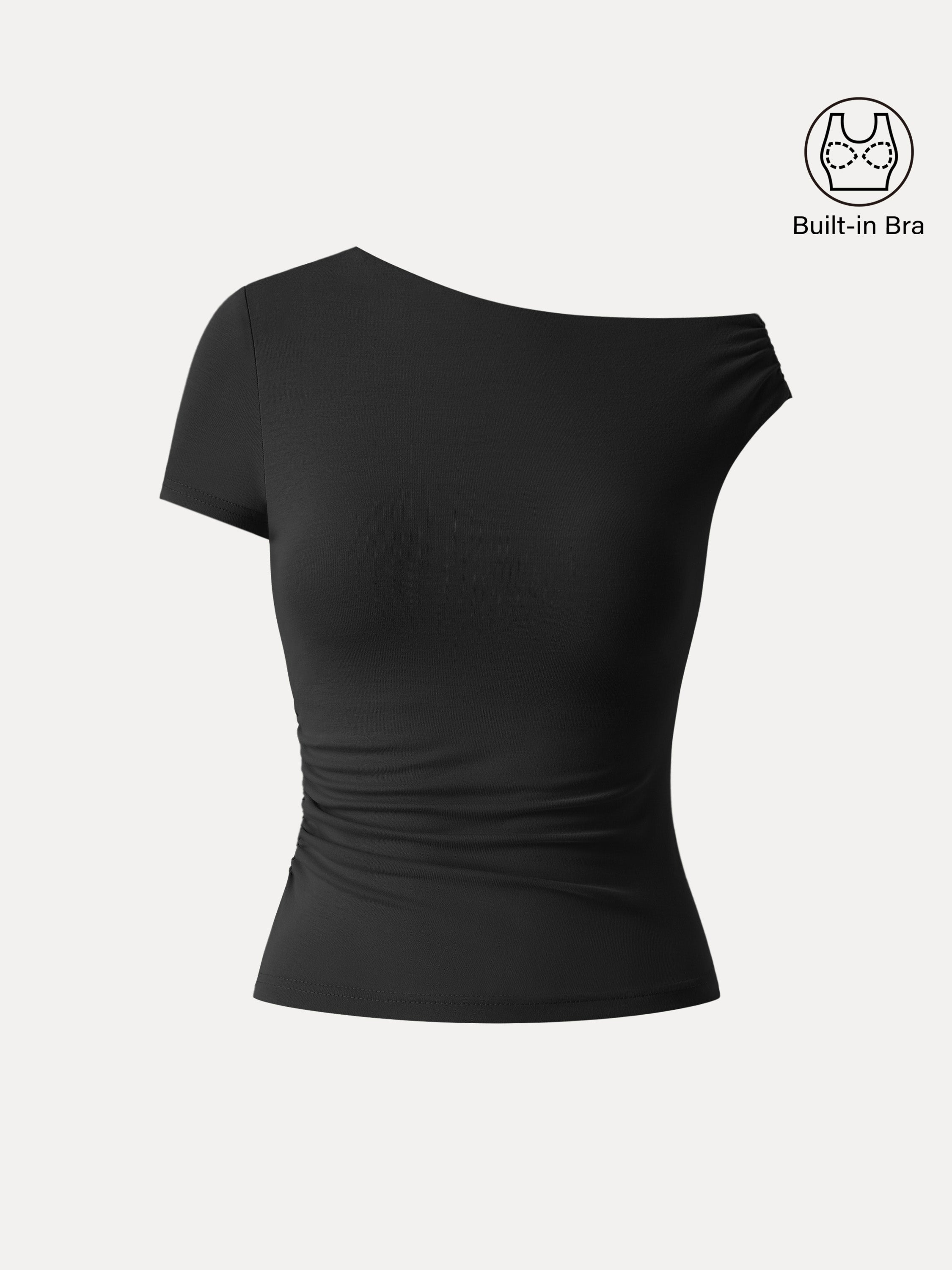 Asymmetrical Cold Shoulder New Airy Brami Top