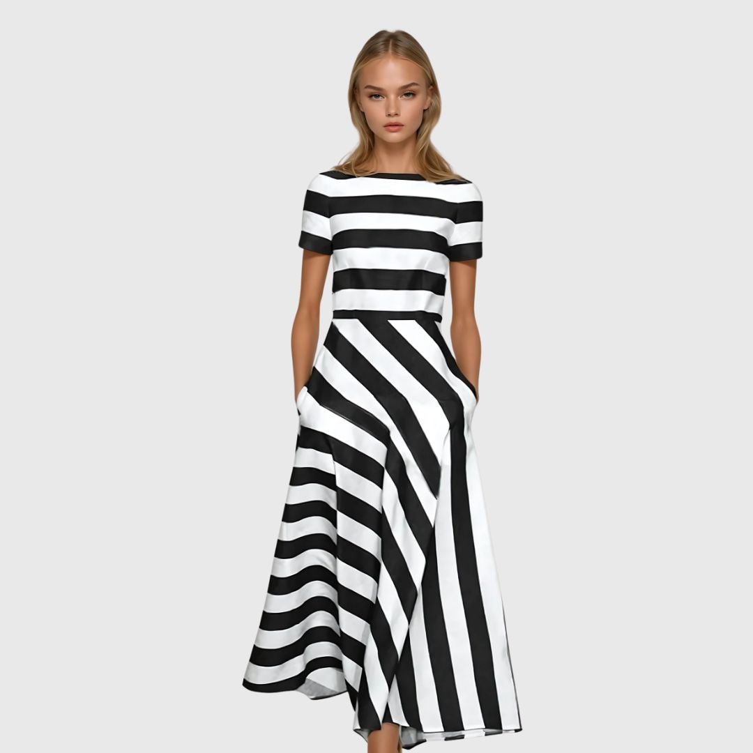 Romy – Striped Maxi Dress with Light Ease