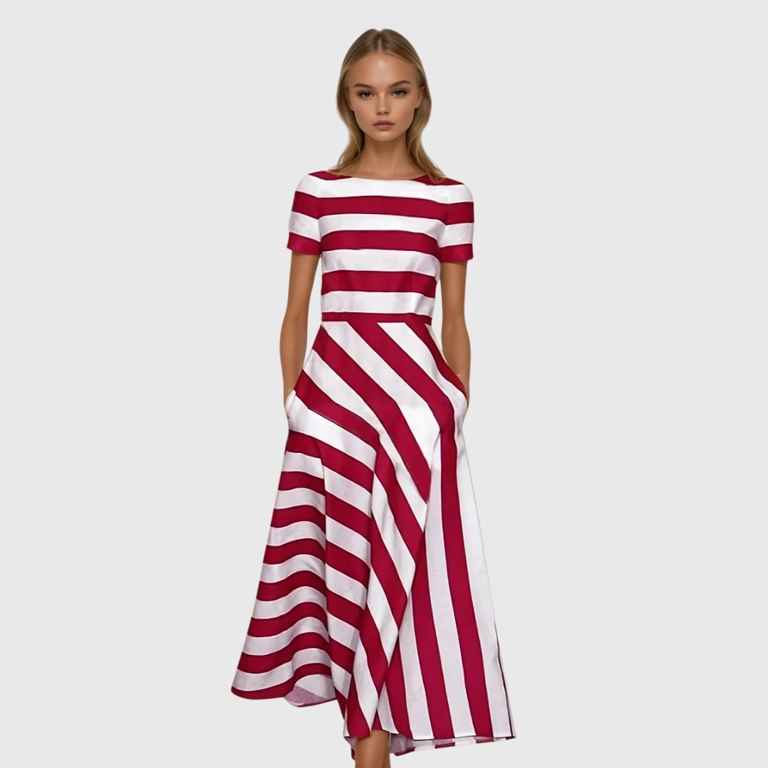 Romy – Striped Maxi Dress with Light Ease